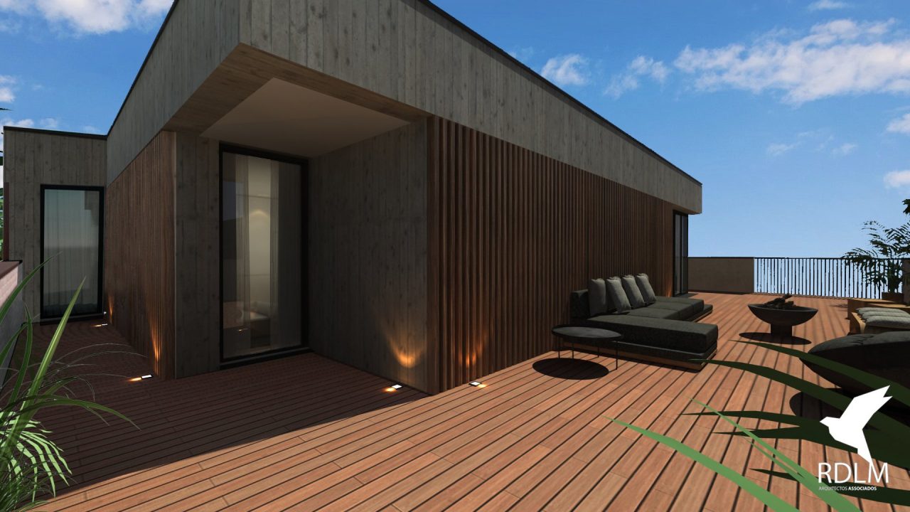 Edifício R11, em Espinho — terraço da penthouse T2